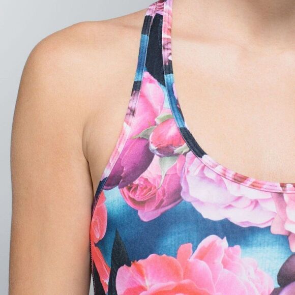EUC Lululemon Secret Garden Hot Pink Floral Floral Tank - Picture 7 of 7